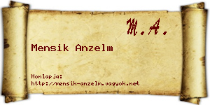 Mensik Anzelm névjegykártya